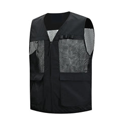Threebooy New Outdoor Workwear Multi Pocket Vest For Middle Aged Men Plus Size Business Fishing Casual Sleeveless Vest Sun Protection Outd