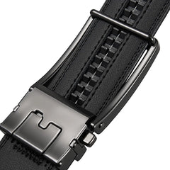 Threebooy 3.5cm Top Quality Men's Automatic Buckle Belt Fashion Luxury Designer Male Belt Black White Mens Belts Casual