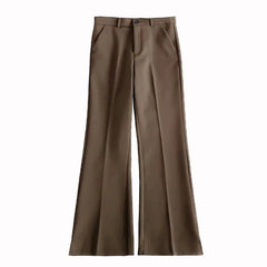 Threebooy Men's Extended Length Flared Curved Hem American High Street Casual Dress Pants Draped Loose Fit Trousers