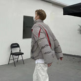 Threebooy 90s 00s Fashion Streetwear American Cotton Jacket Men's Winter New High Street Thick Warm Loose Cotton Jacket