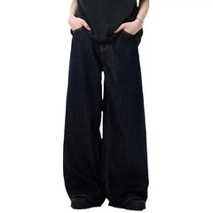 Threebooy Simple Men's Denim Pants Vintage Washing Wide Leg Loose Jeans Casual Straight American Style Male Trousers New 2025