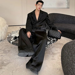 Threebooy Men's Black Luxe Oversized 2-Piece Set