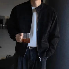 Threebooy Mens Jacket Casual Versatile Jacket Autumn Hawaiian Korean Style Youth Trend Solid Color Daily Top Men's Clothing Unisex