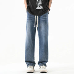 Threebooy Brand men's loose casual straight leg jeans autumn new Korean street hip-hop Baggy wide leg pants Y2K student popular pants