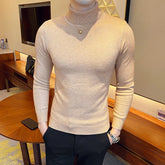 Threebooy Men's High-neck, Pullovers Made of Fine Knitted Fabric with Men's Warm Sweater Solid Color Pullover Turtleneck Sweater