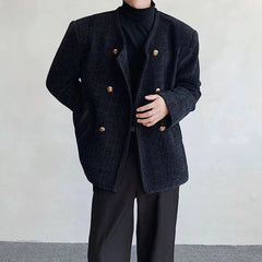 Threebooy Mens Jackets British Casual Suit Jacket Streetwear Fashion Streetwear Elegant Trend Campus Youth Long Sleeve Tops Men'S Clothing