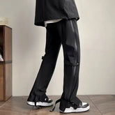 Threebooy Vibe Style Waterproof Black Men Cargo Outdoor Tracksuit Pants Y2K Side Zipper Sweatpants Male Long Trousers Pantalon Homme