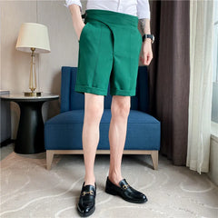 Threebooy Men Summer Shorts Korean Fashion Business Shorts Casual Chino Shorts Office Trousers Cool Breathable Summer Clothing S-3XL