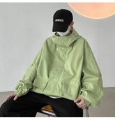 Threebooy Men's Korean Style Clothes Outerwear Loose Fitting Hooded Jackets Original Clothing Man Hoodie Men's Coats