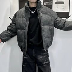 Threebooy High street cotton jacket men winter thick and loose versatile stand up collar cotton jacket jacket