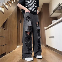Threebooy Clothing Length Regular Vintage Baggy Pants Mens Fashion Jeans Autumn Wear Casual Style Daily Wear Non Stretch