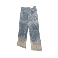 Threebooy High Street 3D Digital Print Casual Baggy Jeans for Men Wide Leg Straight Patchwork Loose Denim Trousers Oversized Cargo Pants