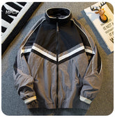 Threebooy American Stand-up Collar Color-blocked Workwear Jacket Men Spring Autumn Trendy Sun Protection Stitching Mountaineering Jacket