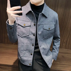 Threebooy Male Coats Slim Fit Spring Autumn High Quality Men's Jackets Harajuku Casual Korean Vintage Stylish Joker Trendy