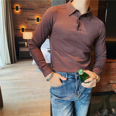 Threebooy Ctton Brand Clothing Men Spring High Quality Pure Cotton Long Seeve POLO Shirts/Mae Slim Fit Leisure POLO Shirts Tops
