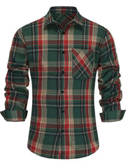 Threebooy Autumn and Spring New Fashion Trend American Vintage Long Sleeve Plaid Shirt Men's Loose Sports Comfortable High Quality Shirt