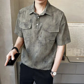Threebooy 2025 High-end New Short-sleeved Men's Shirt Summer Fashion Trendy Brand Half-sleeved Thin Loose Casual Trend