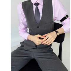 Threebooy High-end Black Gray Suit Vest Fashion Men Women Same Neutral Style Slim Business Casual Blazer Vest Urban Streetwear