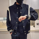 Threebooy New Concave and Convex Coat Men Trendy Lapel Jacket Light Luxury Handsome Fashion Top