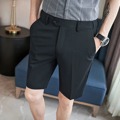 Threebooy British Style Men's Summer Casual Shorts/Male Slim Fit Business Fashion Suit Shorts Plus Size 28-36
