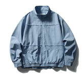 Threebooy Vintage Raw Edge Cargo Jacket Mens Streetwear Punk Y2k Casual Coats Oversized Harajuku Loose Japan Style Zip Up Jackets Male