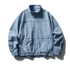 Threebooy Vintage Raw Edge Cargo Jacket Mens Streetwear Punk Y2k Casual Coats Oversized Harajuku Loose Japan Style Zip Up Jackets Male