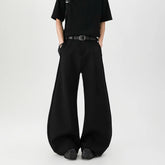 Threebooy Spring New design dress pants Mens Loose Casual Baggy Flowy Soft Black Pleated Wide Leg Pants Men Luxury Designer Emo Clothing