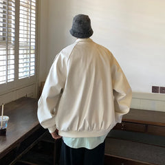 PU Leather Solid Jackets Men American Vintage Teens Punk Rock Style Stylish Hombre Couples Designs Chaquetas Outwear Streetwear