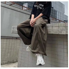 Threebooy Vintage Baggy Cargo Pants Men Cotton Wide Leg Trousers Male Oversize Retro Loose Casual Japanese Streetwear Hip Hop