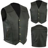 Threebooy Men Motorcycle Leather Vest Solid Color Large Pocket Sleeveless Biker Jackets Vintage Casual Vest Male Plus Size S-5XL