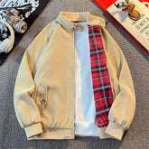 Threebooy Spring and Autumn American Retro New Workwear Casual Men's Stand Collar Loose Motorcycle Jacket