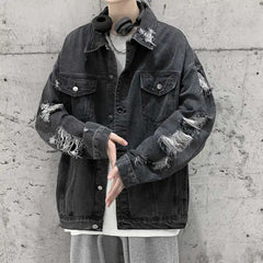 Threebooy Spring Jackets Men's Spring and Autumn Men's Clothing Coat Harajuku Streetwear Trendyol Fashion Coats cowboy Coat