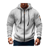 Threebooy Men's Sweatshirt Casual Sports Hoodie Autumn and Winter Tops Pocket-free Zipper Hoodie Trendy