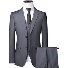 Threebooy Tuxedo Suits for Men High-quality Slim Jackets Man Clothing Sale 3 Pieces Blazer Vest and Pants Set Men's Suit for Wedding