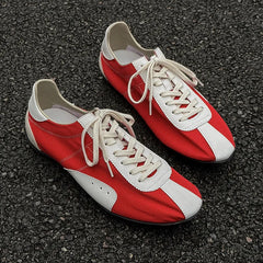 Threebooy Men's Retro Patchwork German Army Trainers GAT Shoes for Men Classic Low Top Sports Tennis Shoes Outdoor Lace-Up Sneakers
