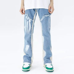 Threebooy Y2K Fashion Washed Blue Baggy Flared Jeans Pants For Men Clothing Straight Hip Hop Women Denim Trousers Ropa Hombre