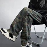 Threebooy Y2K Fashion Camouflage Baggy Tracksuit Cargo Pants For Men Clothing Zipper Design Women Casual Long Trousers Pantalon Homme