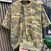 Threebooy Men's O-neck Letter Printing Plus Size High Street Tops Short Sleeve Loose Street Casual T Shirts Vintage Lazy Style Men Clothes
