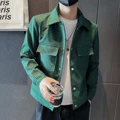 Threebooy Men Spring High Quality Casual Jackets/Male Slim Fit Fashion Business Plaid Coats Plus Size S-3XL