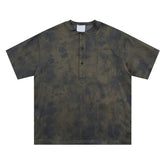 Threebooy Summer Mens Tees Tops Streetwear Hip Hop Tie Dye Polo Shirts Men Oversized Harajuku Vintage Casual Short Sleeve T Shirt Male