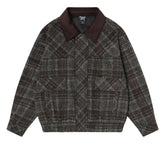 Threebooy Vintage Patchwork Plaid Jackets Mens Streetwear Hip Hop Cargo Jacket Men Oversized Harajuku Autumn New Loose Casual Coats Unisex