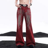 Threebooy Men Jeans Contrast Color Wash Casual Pant Streetwear Fashion American Retro Youth Trend Performance Trousers Male Men'S Clothing