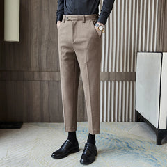 Threebooy Men's Business Pants British Style Slim Fit Classic Formal Dress Pants for Men Wedding Party Trousers 29-38