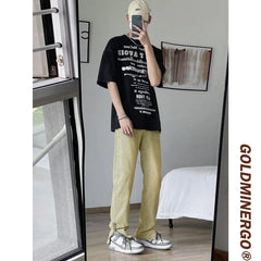 Threebooy Embroidery New Slim Jeans Y2K Pants Men Clothing Ankle Zipper Straight Washed Black Hip Hop Denim Trousers Ropa Hombre