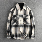 Threebooy Autumn and Spring Fashion Trend American Vintage Long Sleeve Plaid Shirt Men's Casual Loose Sports Plus Size High Quality Shirt