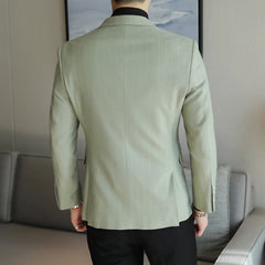 Threebooy New Men's Fashion Leisure Suit for Commute, Street, and Travel with Slim-Fit Single-Breasted Jacket in S-5XL Sizes