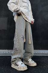 Threebooy American Vintage Pants Luxury Man Jeans Straight Trousers Streetwear Baggy New Wide Men's Clothing