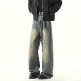 Threebooy Spring Men's Denim Pants Vintage blue Washed Male Jeans Straight Casual Menwear Loose Wide Leg Trousers 2025 New Fashion jeans