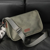Threebooy Vintage Fashion Crossbody Bags Men Large Capacity Men Crossbody Shoulder Bag PU Leather Messenger Bag Casual Outdoor Satchels