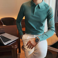 Threebooy Ctton Brand Clothing Men Spring High Quality Pure Cotton Long Seeve POLO Shirts/Mae Slim Fit Leisure POLO Shirts Tops